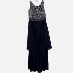 Black Formal Full Length Evening Dress, Women’s Size L